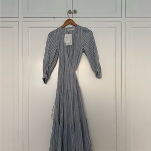 Christy Dawn striped Blue cotton Dress